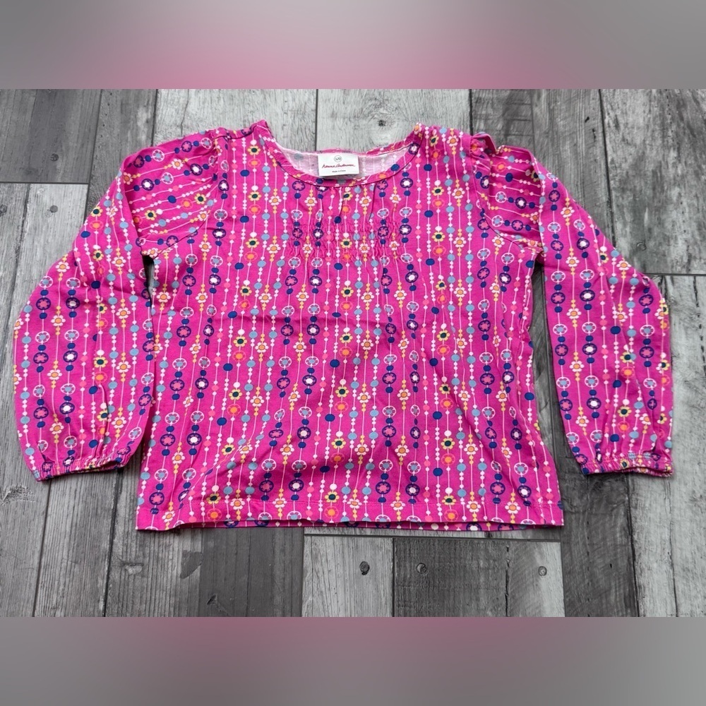 Hanna Andersson Cotton Pink Floral Long T-Shirt Tee 120